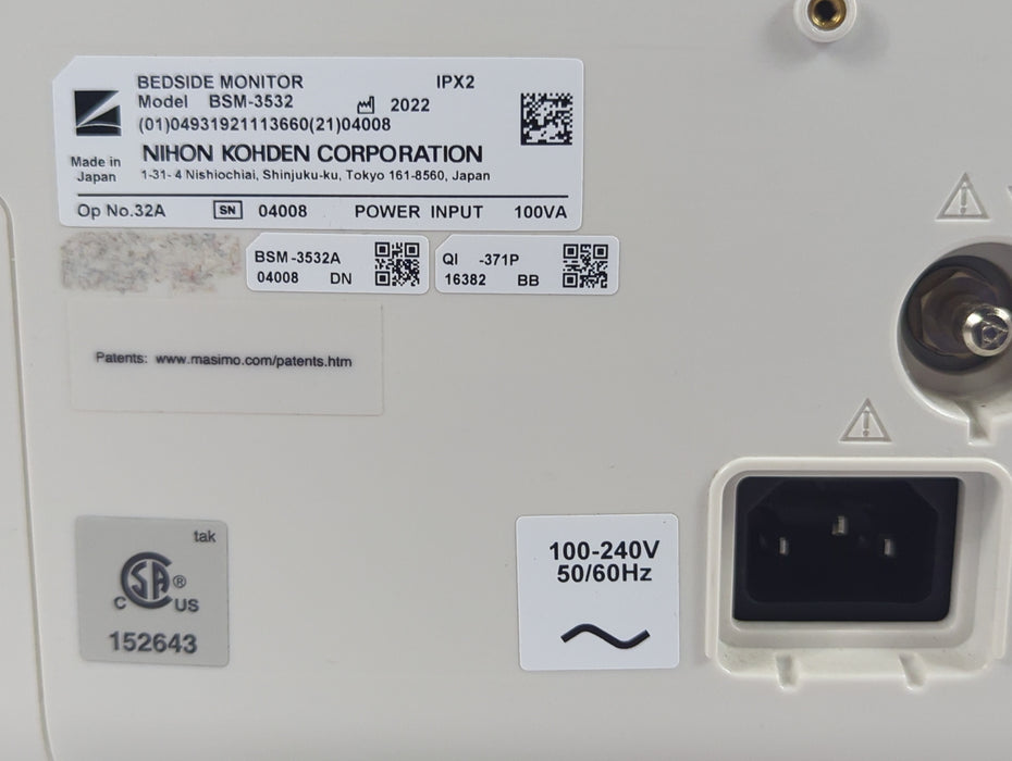Nihon Kohden Life Scope BSM-3532 Bedside Monitor