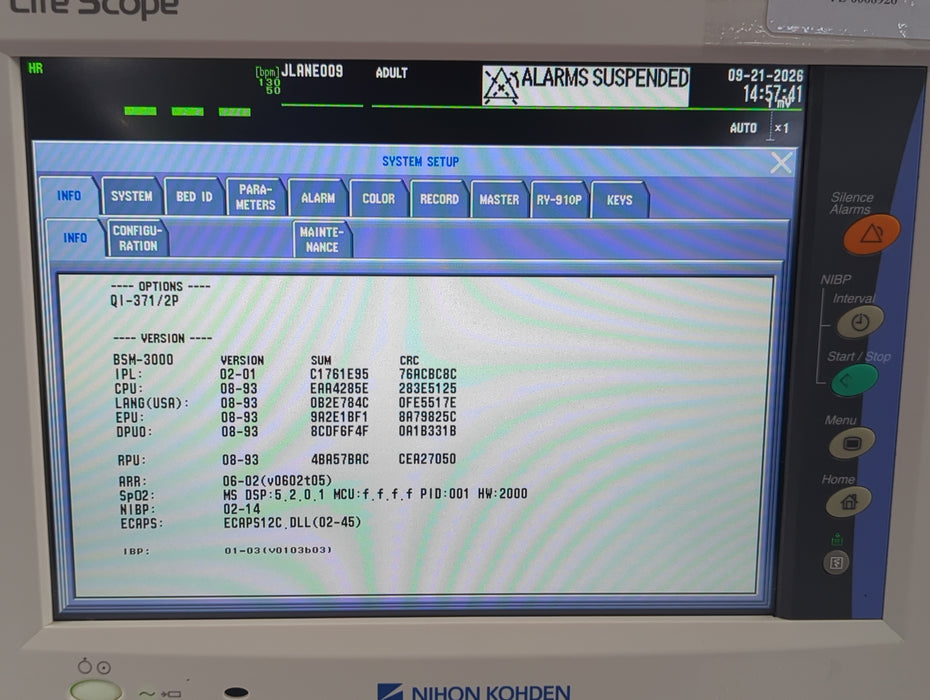 Nihon Kohden Life Scope BSM-3532 Bedside Monitor