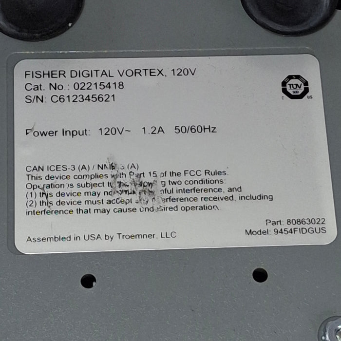 Fisher Scientific 02215418 Digital Vortex Mixer