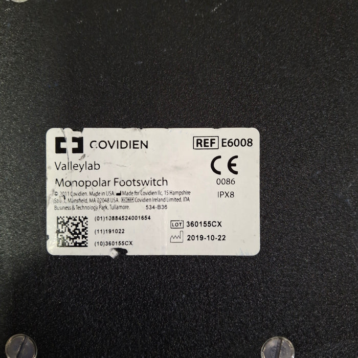 Valleylab E6008 Monopolar Electrosurgical Footswitch
