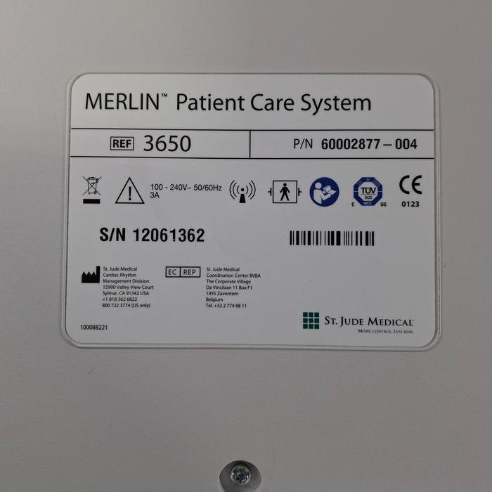 St. Jude Medical, Inc. 3650 Merlin Patient Care System