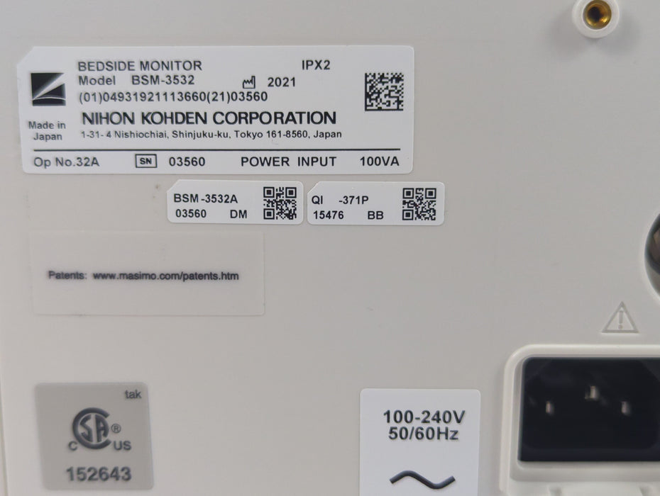 Nihon Kohden Life Scope BSM-3532 Bedside Monitor