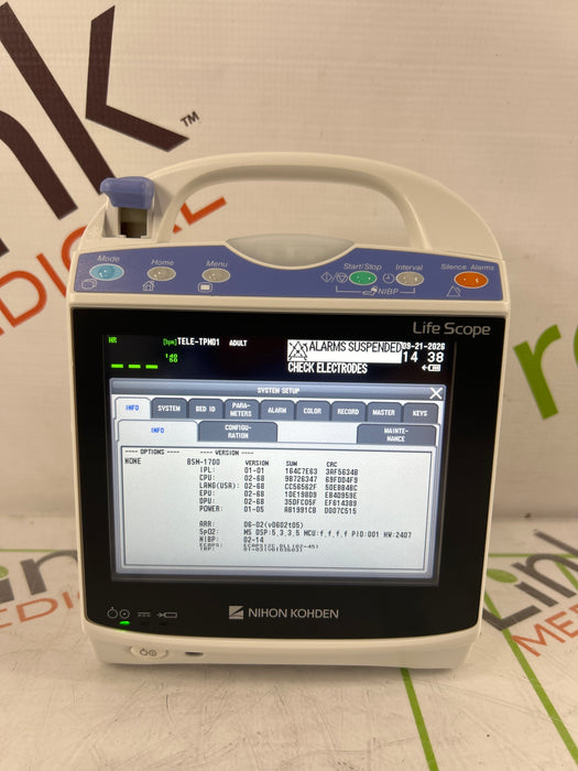 Nihon Kohden BSM-1733 Life Scope PT Transport Patient Monitor