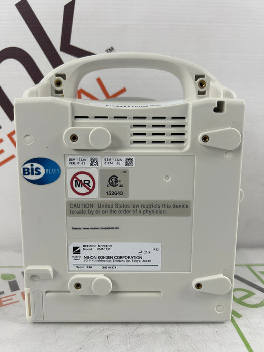 Nihon Kohden BSM-1733 Life Scope PT Transport Patient Monitor