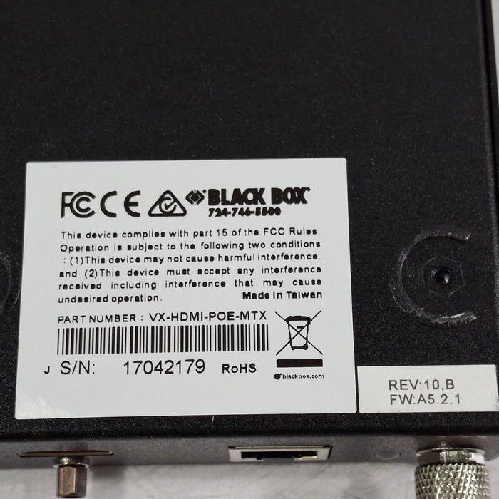 Black Box Network Services VX-HDMI-POE-MTX MediaCento Transmitter