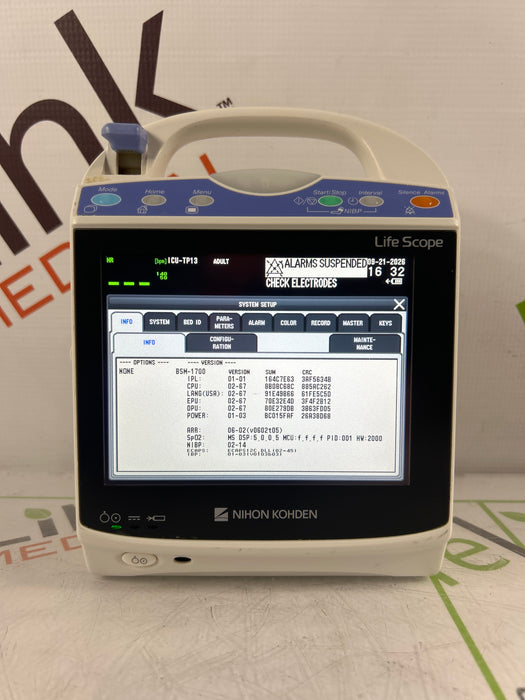 Nihon Kohden BSM-1733 Life Scope PT Transport Patient Monitor