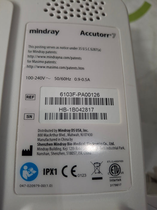 Mindray Accutorr 7 Vital Signs Monitor