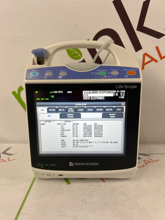 Nihon Kohden BSM-1733 Life Scope PT Transport Patient Monitor