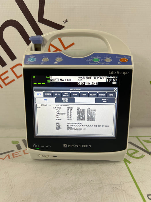 Nihon Kohden BSM-1733 Life Scope PT Transport Patient Monitor