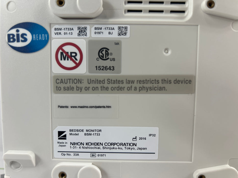 Nihon Kohden BSM-1733 Life Scope PT Transport Patient Monitor