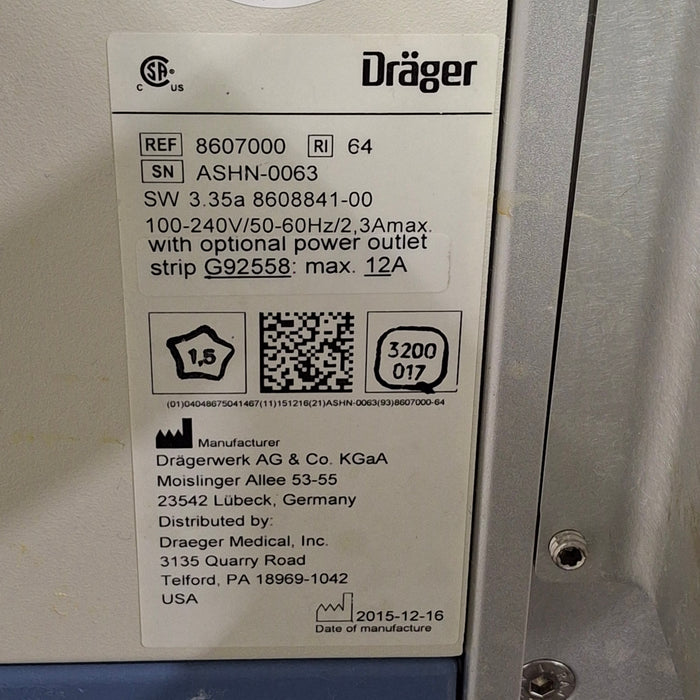 Draeger Medical Fabius GS Premium Anesthesia Machine