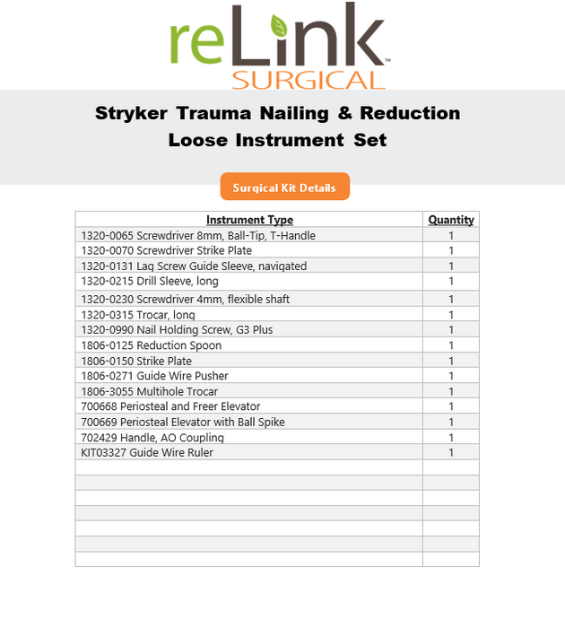 Stryker Trauma Nailing & Reduction Instrument Set