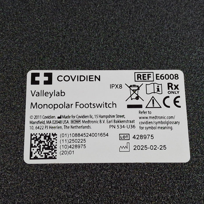 Valleylab E6008 Monopolar Electrosurgical Footswitch