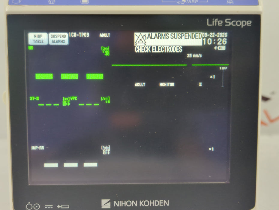 Nihon Kohden BSM-1733 Life Scope PT Transport Patient Monitor