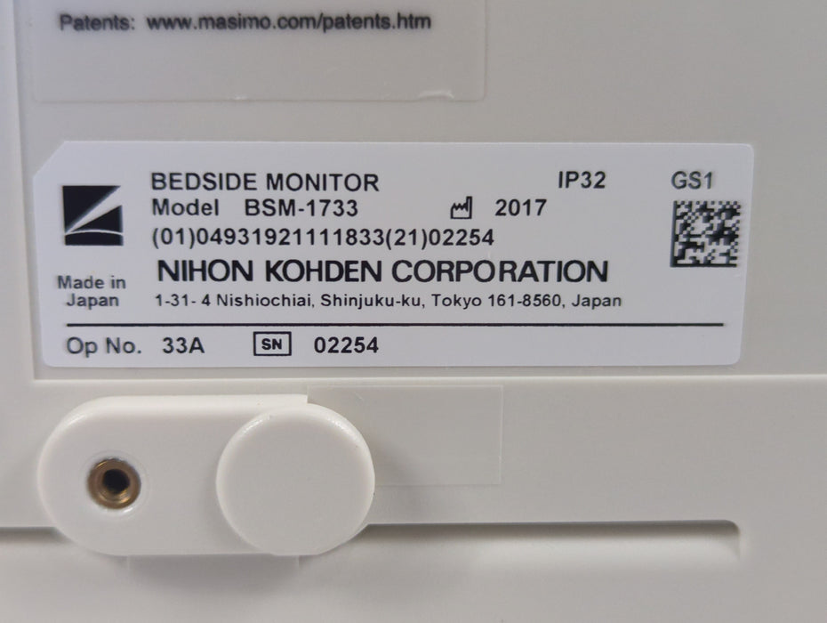 Nihon Kohden BSM-1733 Life Scope PT Transport Patient Monitor