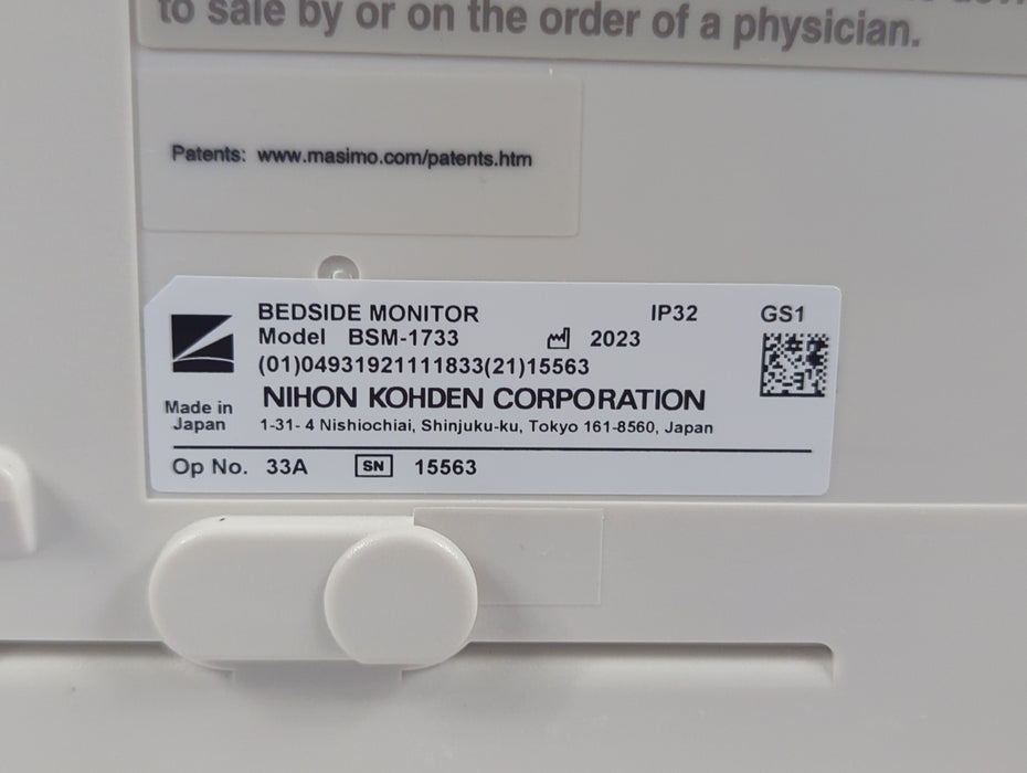 Nihon Kohden BSM-1733 Life Scope PT Transport Patient Monitor