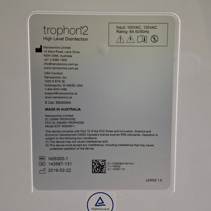 NanoSonics Trophon 2 High Level Disinfection