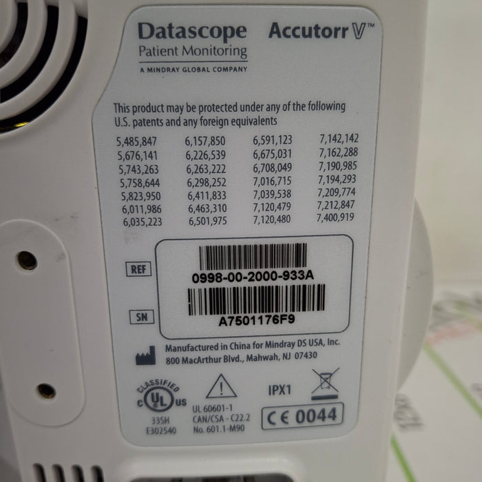 Mindray Mindray Datascope Accutorr V Vital Signs Monitor Patient Monitors reLink Online