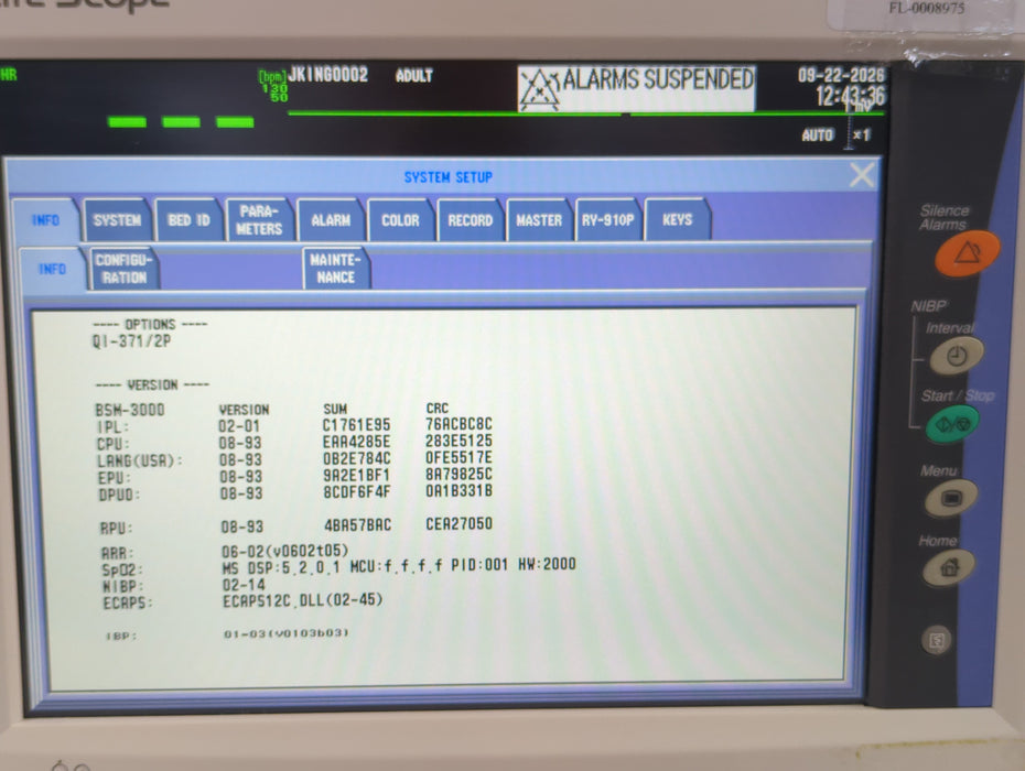 Nihon Kohden Life Scope BSM-3532 Bedside Monitor
