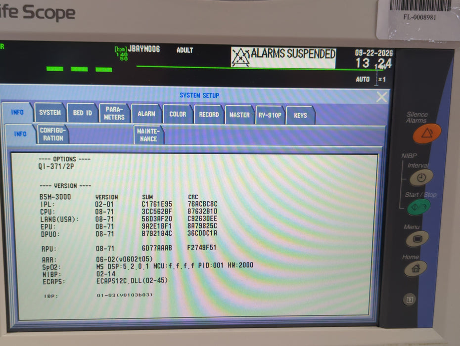 Nihon Kohden Life Scope BSM-3532 Bedside Monitor