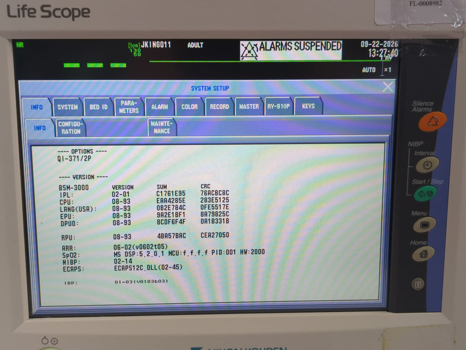 Nihon Kohden Life Scope BSM-3532 Bedside Monitor