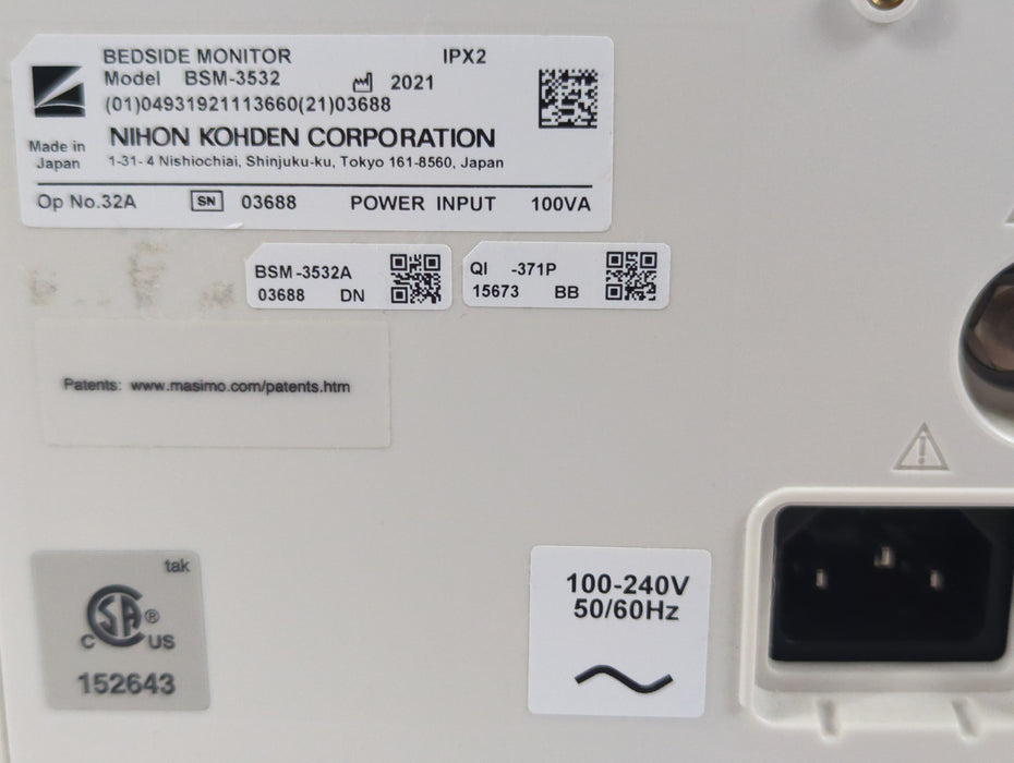 Nihon Kohden Life Scope BSM-3532 Bedside Monitor