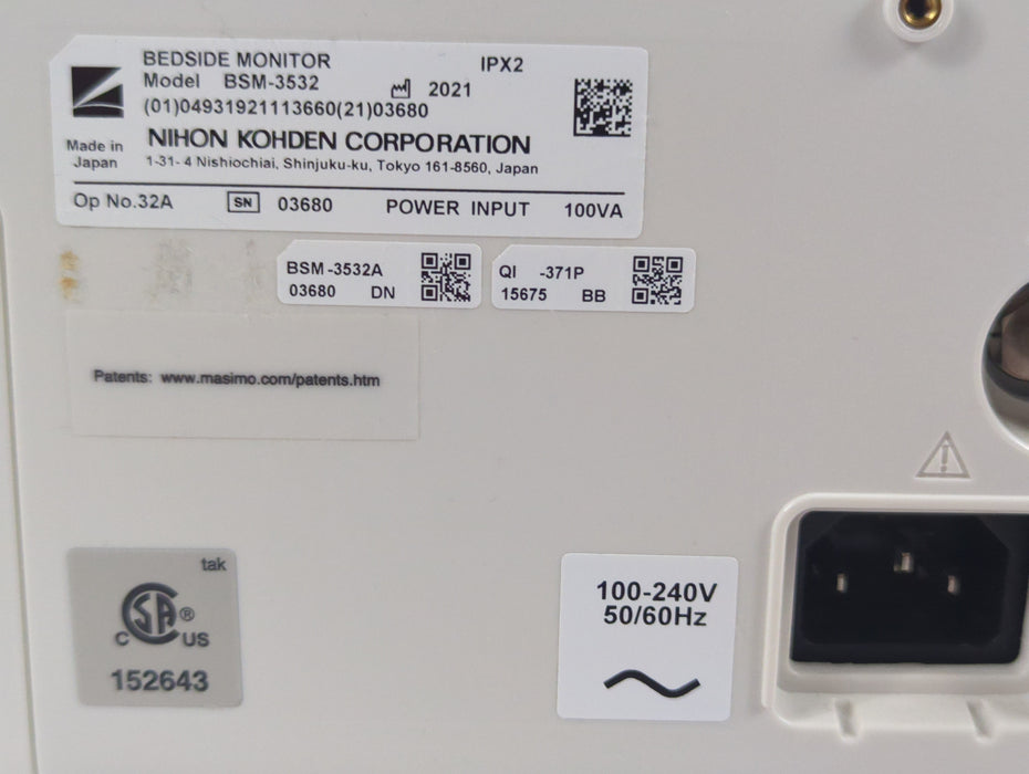 Nihon Kohden Life Scope BSM-3532 Bedside Monitor