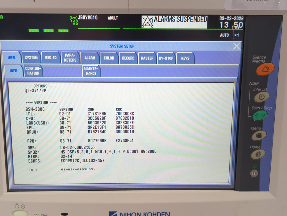 Nihon Kohden Life Scope BSM-3532 Bedside Monitor