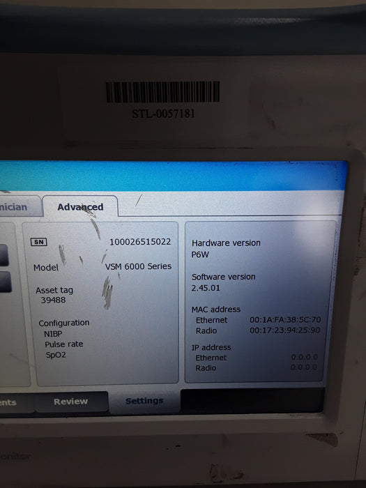 Welch Allyn Connex 6800 68NXEX - Nellcor SpO2, ThermoScan Vital Signs Monitor