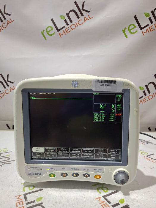 GE Healthcare Dash 4000 - Masimo SpO2 Patient Monitor