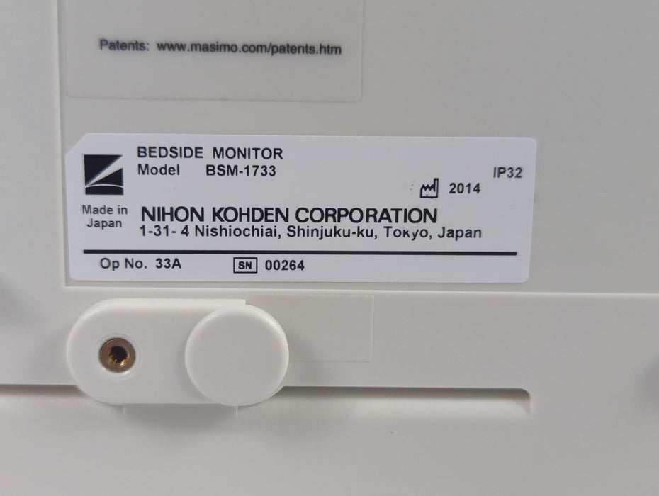 Nihon Kohden BSM-1733 Life Scope PT Transport Patient Monitor