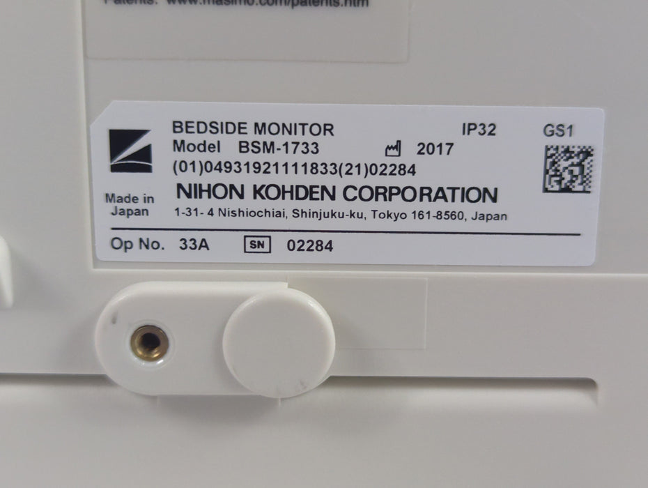 Nihon Kohden BSM-1733 Life Scope PT Transport Patient Monitor