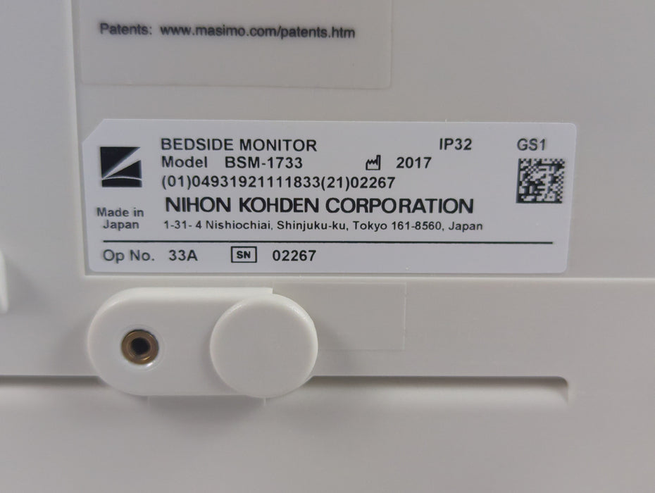 Nihon Kohden BSM-1733 Life Scope PT Transport Patient Monitor