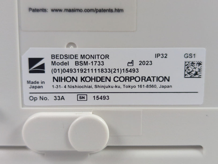 Nihon Kohden BSM-1733 Life Scope PT Transport Patient Monitor