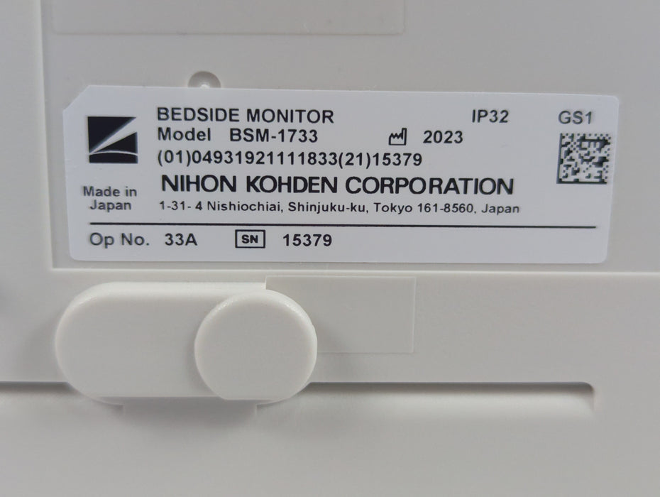 Nihon Kohden BSM-1733 Life Scope PT Transport Patient Monitor