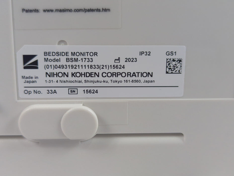 Nihon Kohden BSM-1733 Life Scope PT Transport Patient Monitor