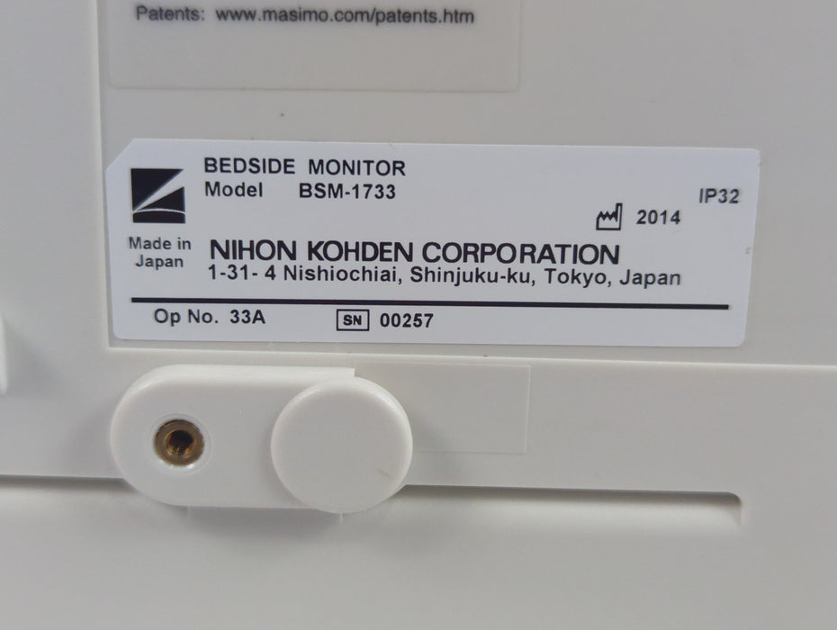 Nihon Kohden BSM-1733 Life Scope PT Transport Patient Monitor