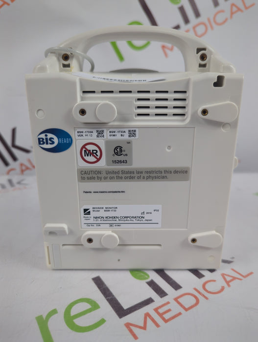 Nihon Kohden BSM-1733 Life Scope PT Transport Patient Monitor
