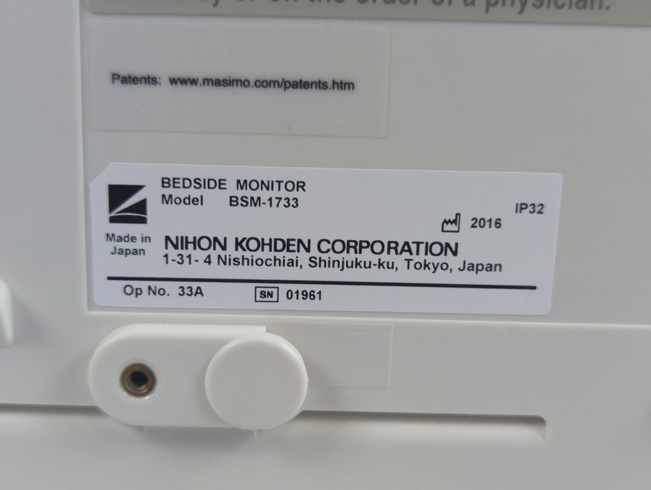 Nihon Kohden BSM-1733 Life Scope PT Transport Patient Monitor