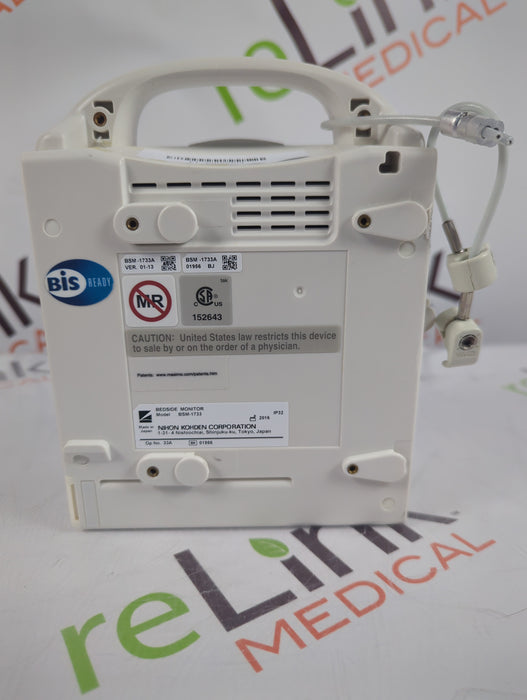 Nihon Kohden BSM-1733 Life Scope PT Transport Patient Monitor