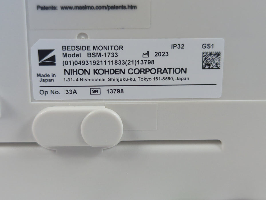Nihon Kohden BSM-1733 Life Scope PT Transport Patient Monitor