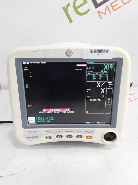 GE Healthcare Dash 4000 - Masimo SpO2 Patient Monitor