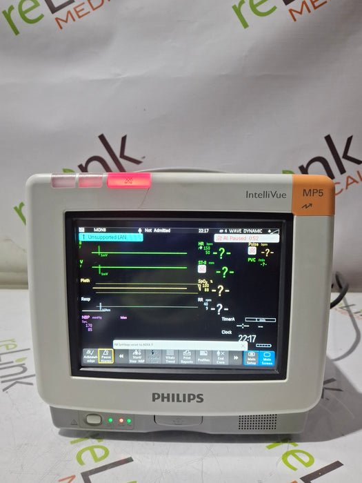 Philips Intellivue MP5 - ECG, Fast SpO2, NIBP, CO2 Patient Monitor