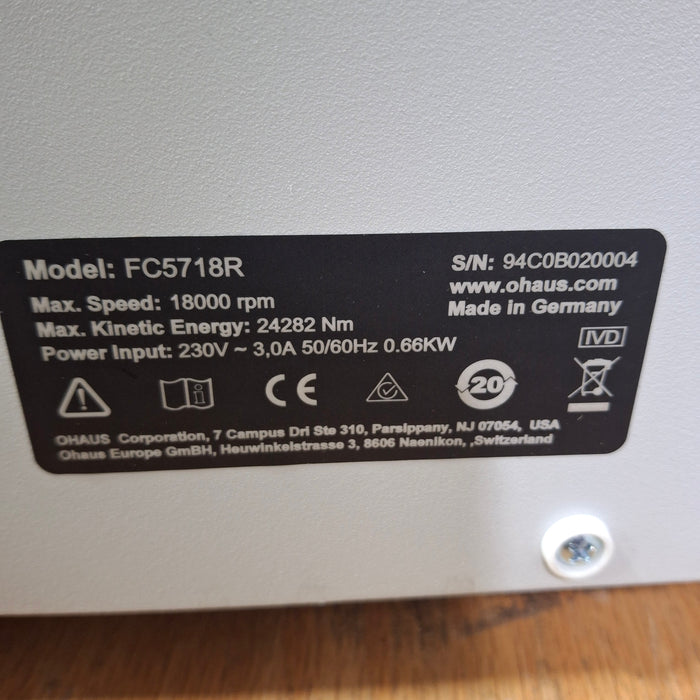 Ohaus FC5718R Centrifuge