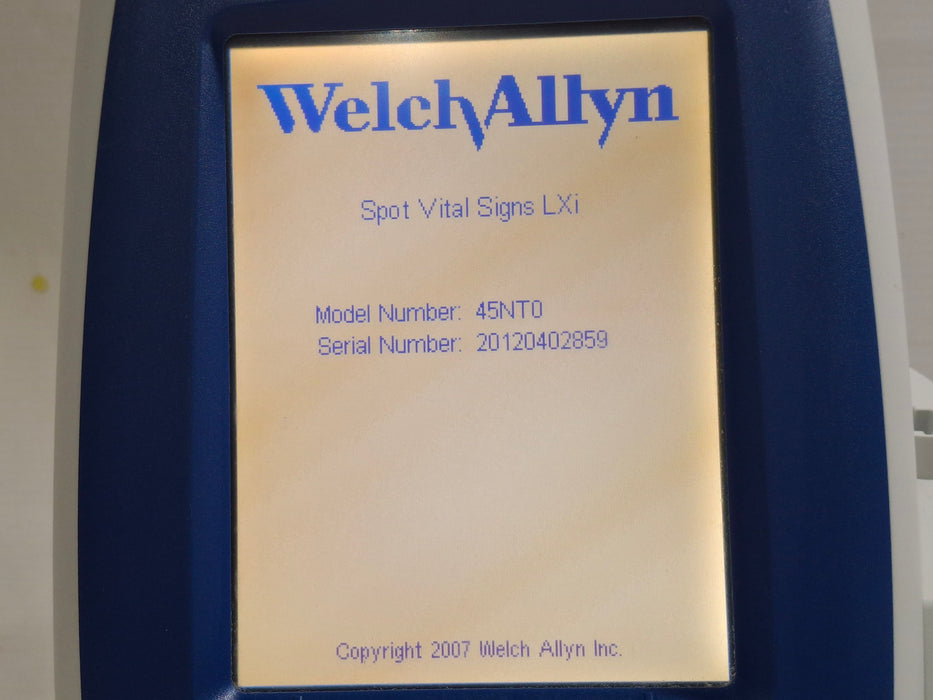 Welch Allyn Spot LXi - NIBP, SureTemp Plus, Nellcor SpO2 Vital Signs Monitor