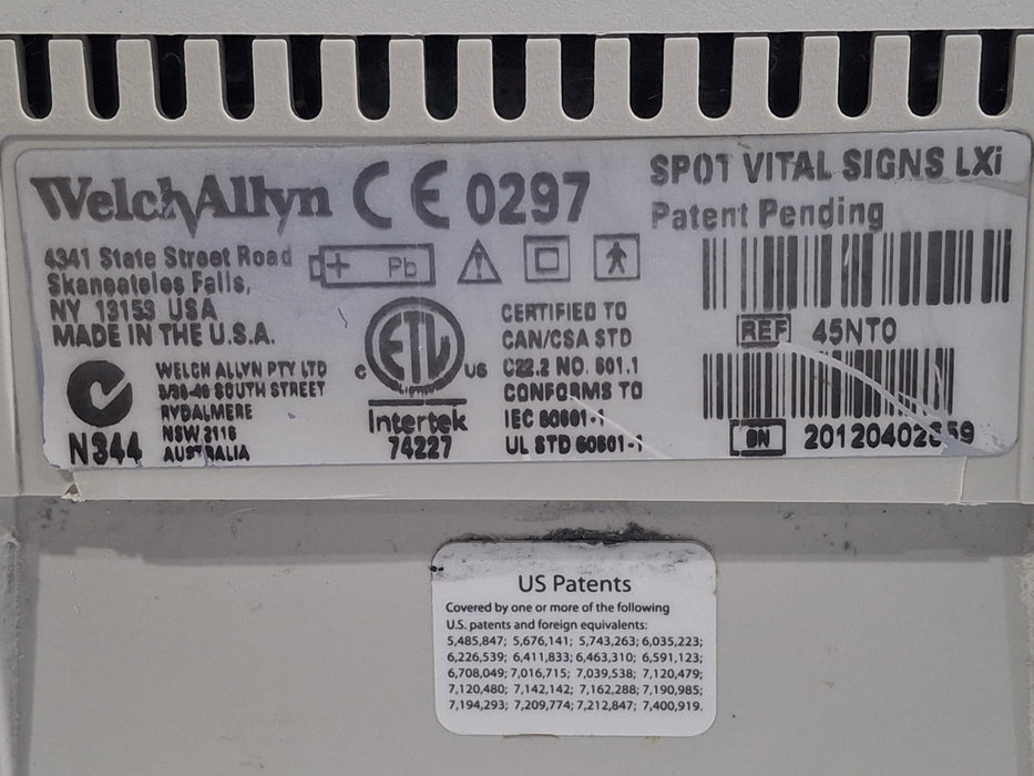Welch Allyn Spot LXi - NIBP, SureTemp Plus, Nellcor SpO2 Vital Signs Monitor