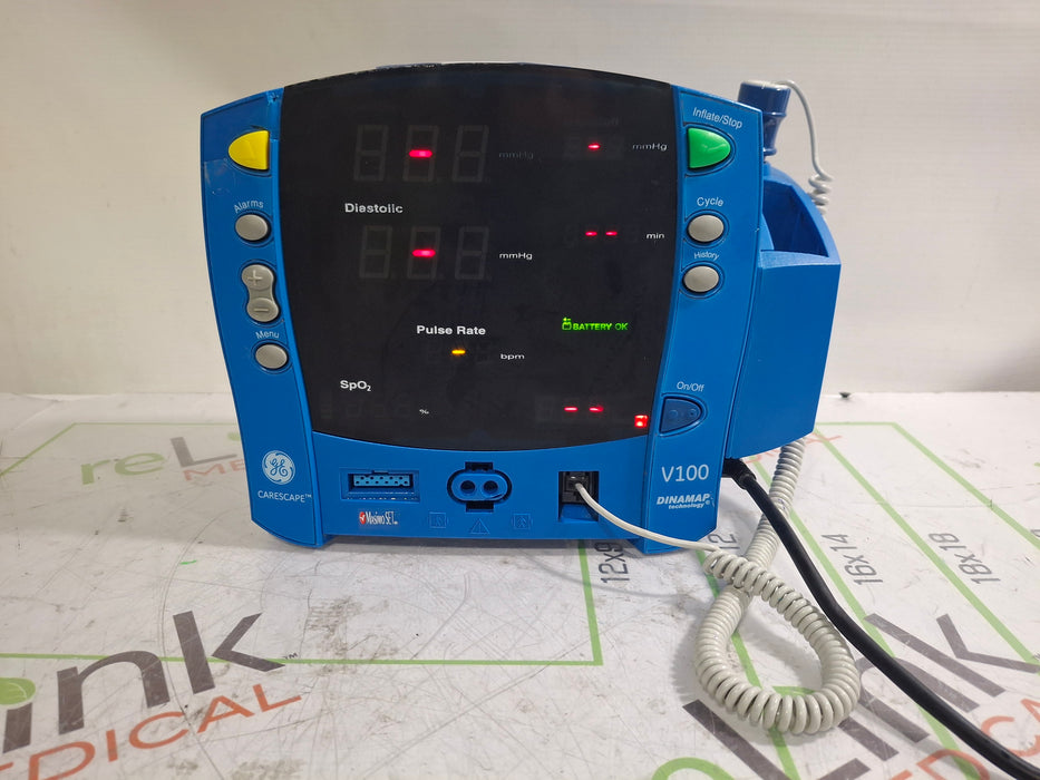 GE Healthcare Dinamap V100 - NIBP, SpO2, Temp Vital Signs Monitor