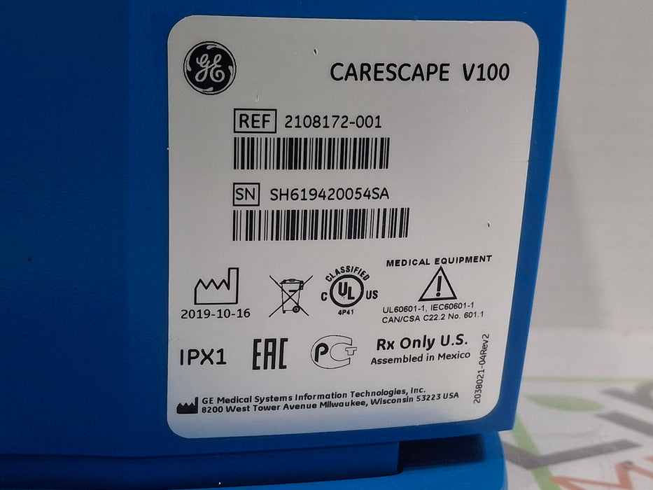 GE Healthcare Dinamap V100 - NIBP, SpO2, Temp Vital Signs Monitor