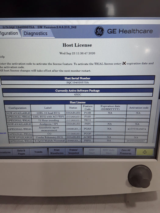 GE Healthcare Carescape B650 Neonatal Care Patient Monitor