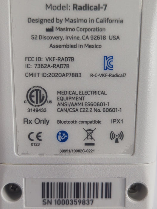 Masimo Radical 7 Pulse Oximeter w/ Base